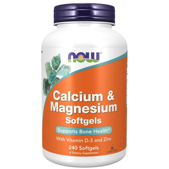  Now Foods Calcium Magnesium + Vitamin D3 & Zinc 240 Soft Gels 