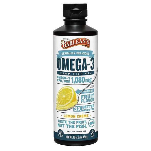  Barlean's Omega Swirl Fish Oil Lemon Creme 16 Ounces 