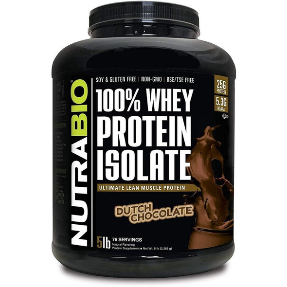  NutraBio 100% Whey Protein Isolate 75 Servings 