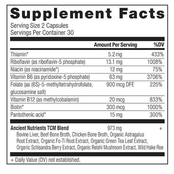  Ancient Nutrition Ancient Nutrients B-Complex 60 Capsules 