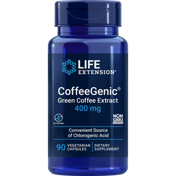  Life Extension Green Coffee Extract CoffeeGenic 400mg 90 Veg Caps 