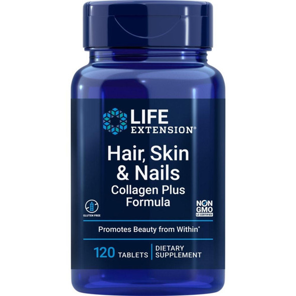  Life Extension Hair, Skin & Nails Collagen Plus Formula 120 Tablets 