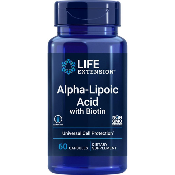  Life Extension Super Alpha Lipoic Acid w/ Biotin 60 Capsules 