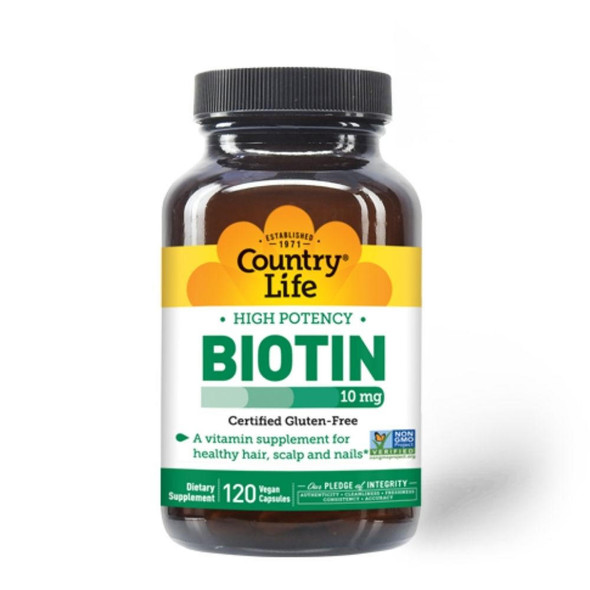  Country Life Biotin 10mg 120 Capsules 