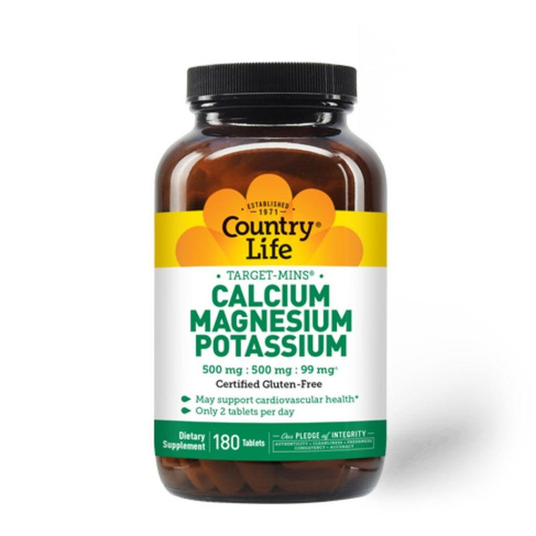  Country Life Calcium Magnesium Potassium 180 Tablets 