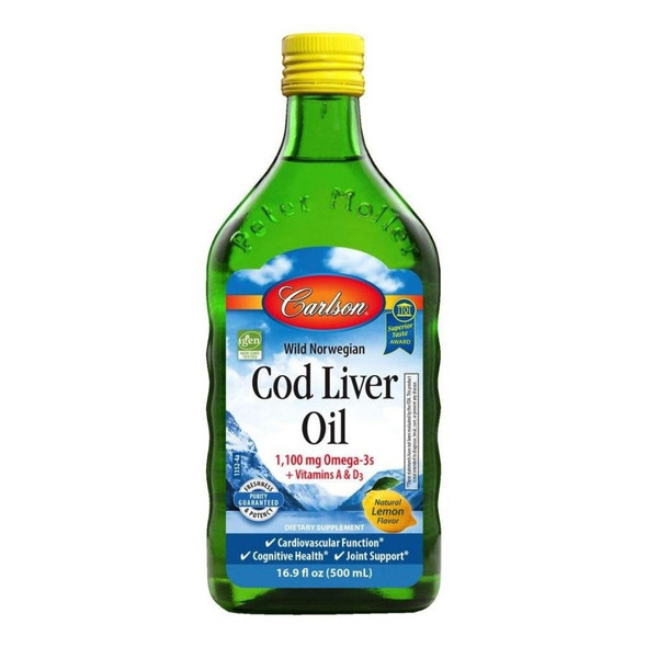  Carlson Norwegian Cod Liver Oil Lemon 500ml 