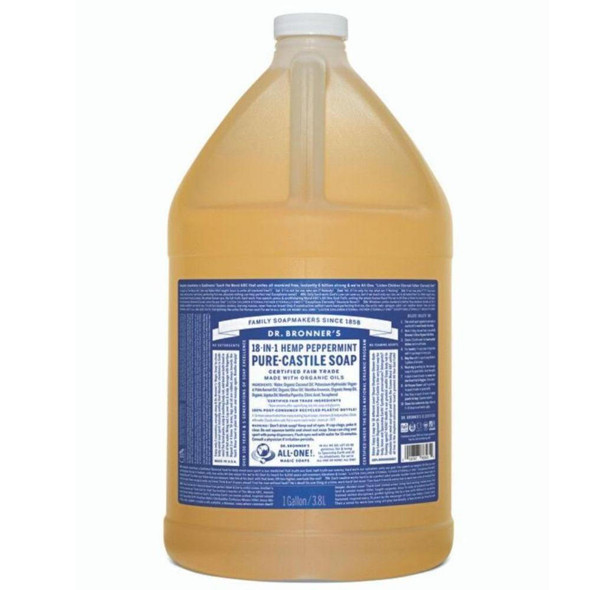 Dr. Bronner's Pure Castille Liquid Soap Peppermint 128 Ounces 