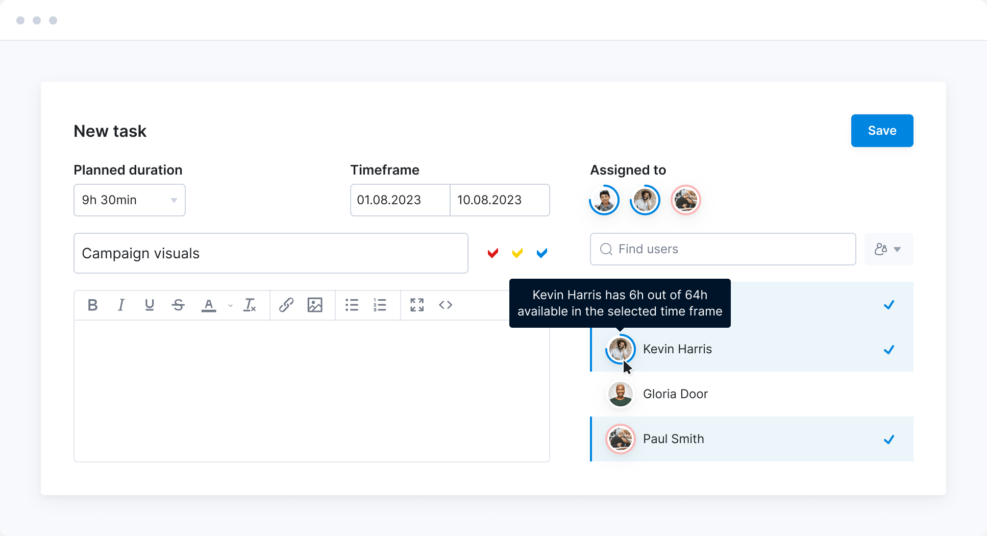 assign tasks based on capacity